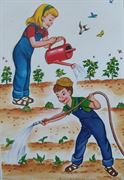 עובדים בגינה הוצאת עופר